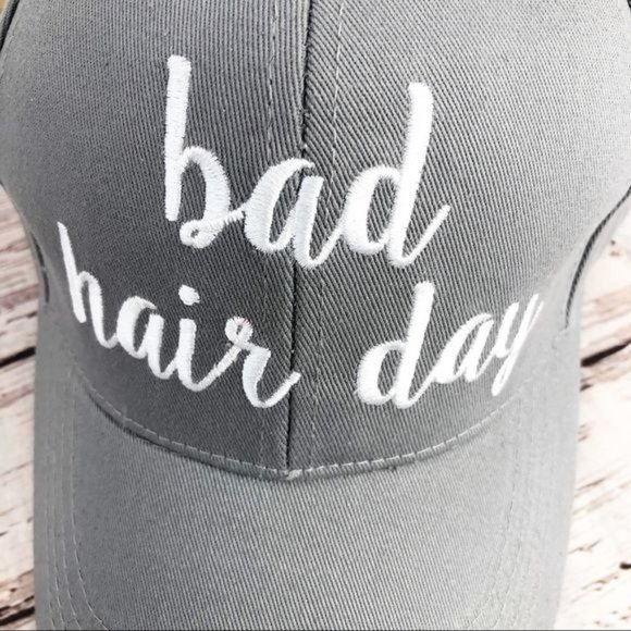 "BAD HAIR DAY" - Embroidered Adjustable Ball Cap - Picture 4 of 6